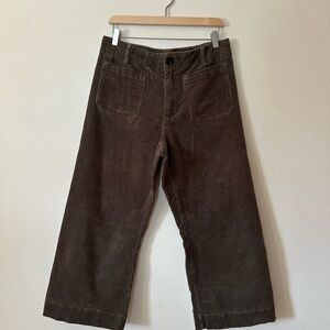 Quince Wide-Leg Corduroy Pants in Dark Brown
